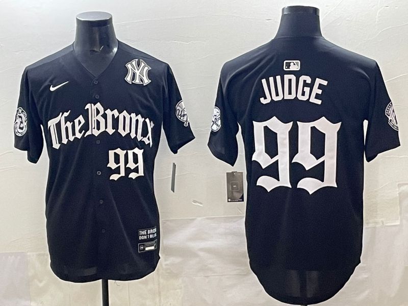 Men 2025 New York Yankees 99 Judge Black Five generations Joint Name Nike MLB Jersey style 36